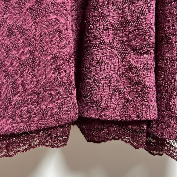 Free People V for Victorian Lace Long Sleeve Jacquard Mini Dress - Picture 6 of 12